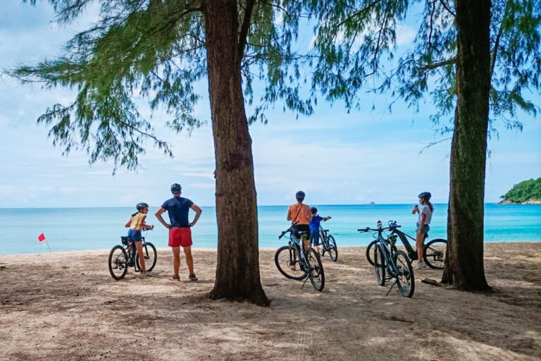 Family e-bike tour on a Thailand beach with Siam Bike Tours