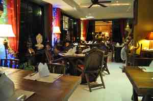Le Celtique dining room in the evening, restaurant Rawai Phuket