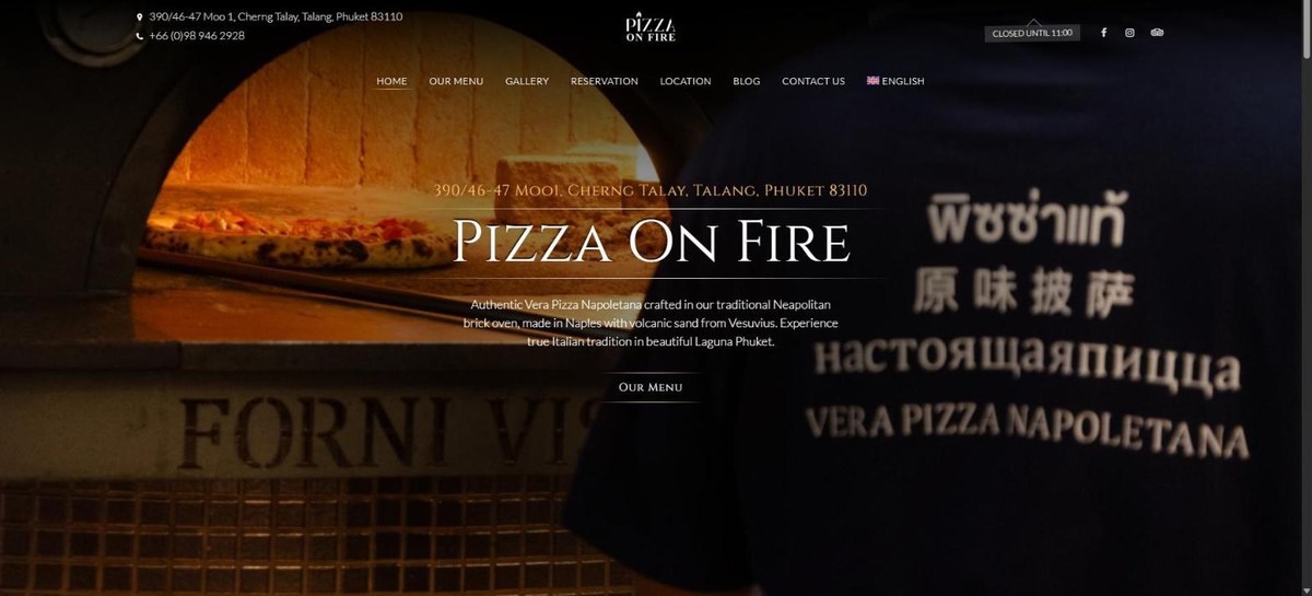 Page d'accueil de pizzaonfire.asia